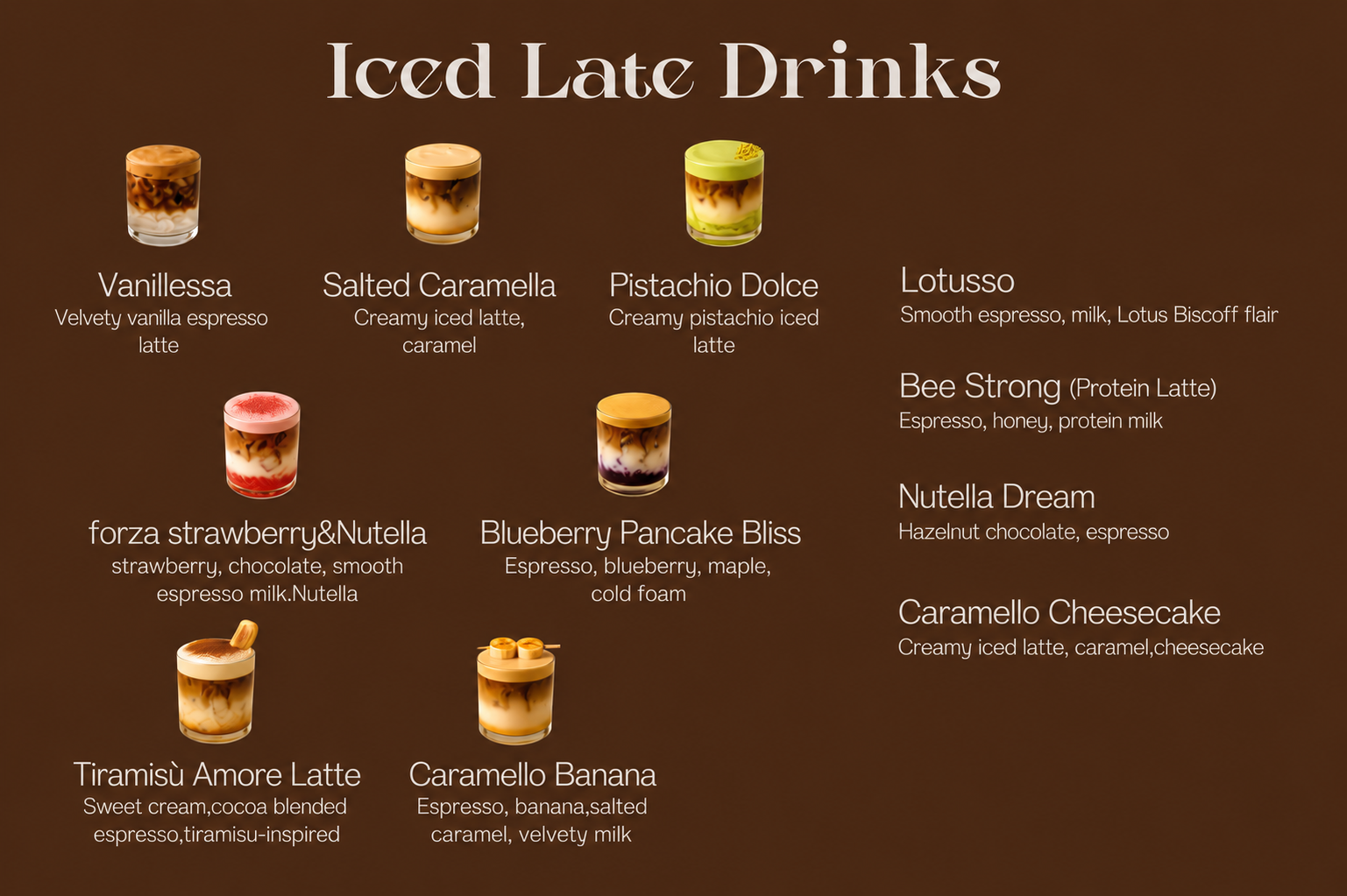 Crepella iced latte menu