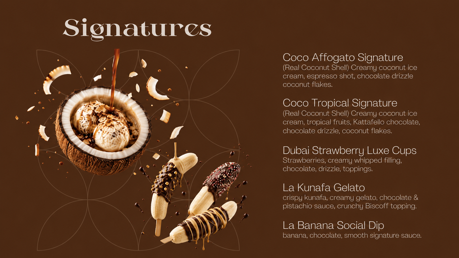Crepella signature desserts menu
