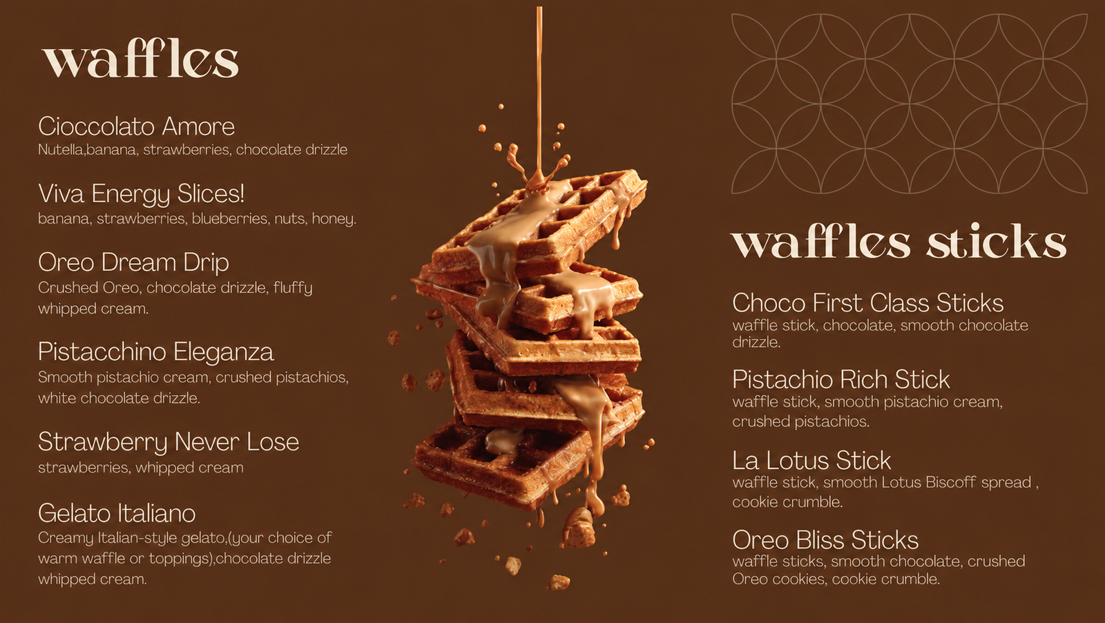 Crepella waffles menu